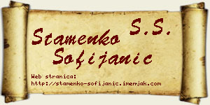 Stamenko Sofijanić vizit kartica